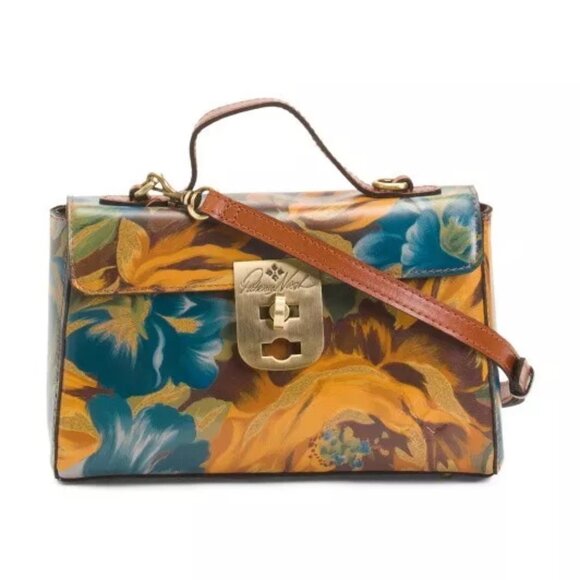 PATRICIA NASH Leather Carisbrooke Satchel with a Crossbody StrapMarigold Harvest - Picture 1 of 4